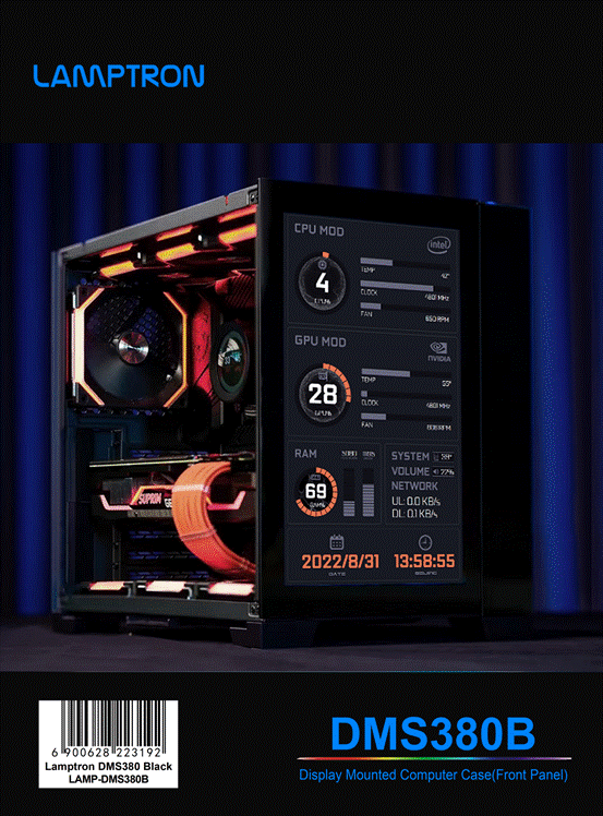 Lamptron Modified PC Hardware Monitor Case DSM380(Front Display,Lian Li